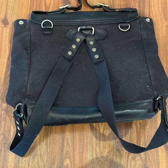 Timbuk2 Phoebe Dahl Jet pack Black leather canvas backpack. - Picture 4 of 7